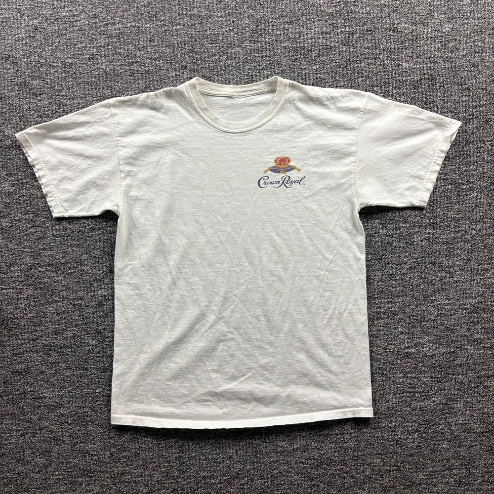 Y2K 2000s Crown Royal The Family Jewels Graphic White Streetwear T-Shirt Large
